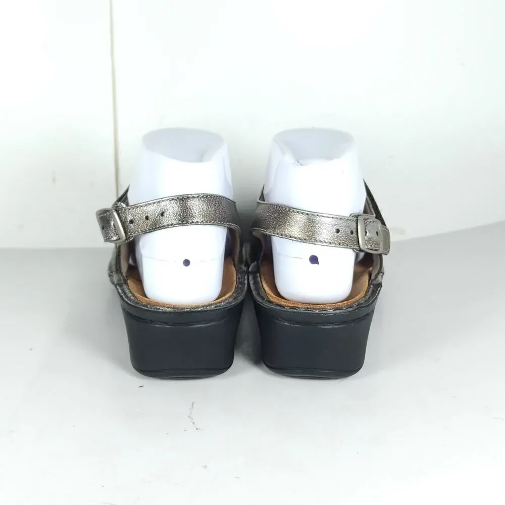 Finn Comfort Women's Adana US7,5D UK4,5 Metallic Leather Slingback Sandals